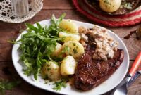 beef steak with mushroom sauce